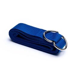 Yoga riem D-ring blauw katoen, 250x4
