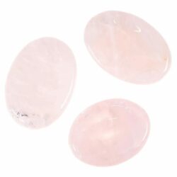 Zorgenstenen/ Derde Oog stenen rozenkwarts, ± 3,5-4 cm