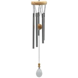 Windorgel rond vijf staafjes, kristallen windvanger, 48 cm