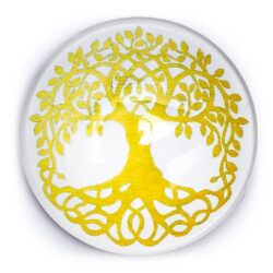 Magneet decoratie Levensboom goudkleur, 4 cm